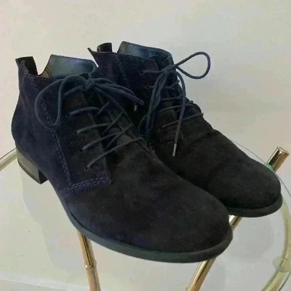 PAUL GREEN Navy Suede Lace Up  Boots - Picture 1 of 11